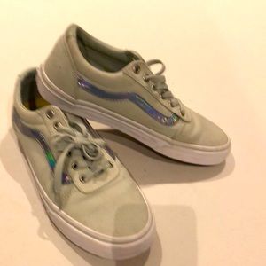 Vans Old Skool Mint Canvas with Holographic stripe size 8.5
